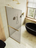 Душевая перегородка Maybahglass MGD-710-3у 109 см, профиль золото, стекло бронза матовое