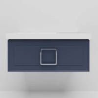 Мебель для ванной комнаты La Fenice Cubo 90 L синяя, ручка хром