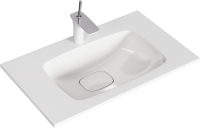 Мебельная раковина Aqwella 5 stars Malaga 76 накладная, белая, прямоугольная, искусственный мрамор