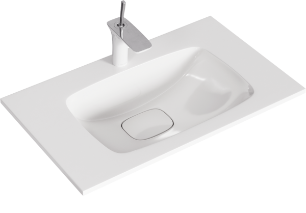 Мебельная раковина Aqwella 5 stars Malaga 76 накладная, белая, прямоугольная, искусственный мрамор