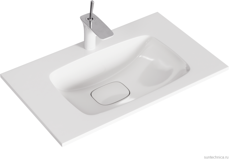 Мебельная раковина Aqwella 5 stars Malaga 76 накладная, белая, прямоугольная, искусственный мрамор