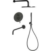 Душевой комплект Paffoni Light KITLIG019NO046 С ВНУТРЕННЕЙ ЧАСТЬЮ, черный матовый