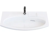 Мебельная раковина KERAMA MARAZZI Riva 80 накладная, глянцевая белая, полукруглая, фаянс, со скрытым сливом