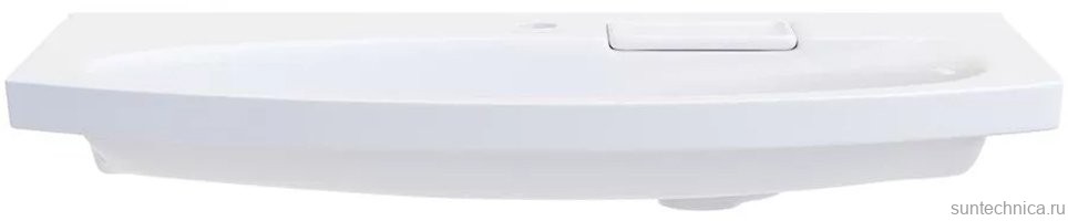 Мебельная раковина KERAMA MARAZZI Riva 80 накладная, глянцевая белая, полукруглая, фаянс, со скрытым сливом