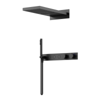 Душевой комплект Sancos Linn SC9023MB С ВНУТРЕННЕЙ ЧАСТЬЮ, черный матовый