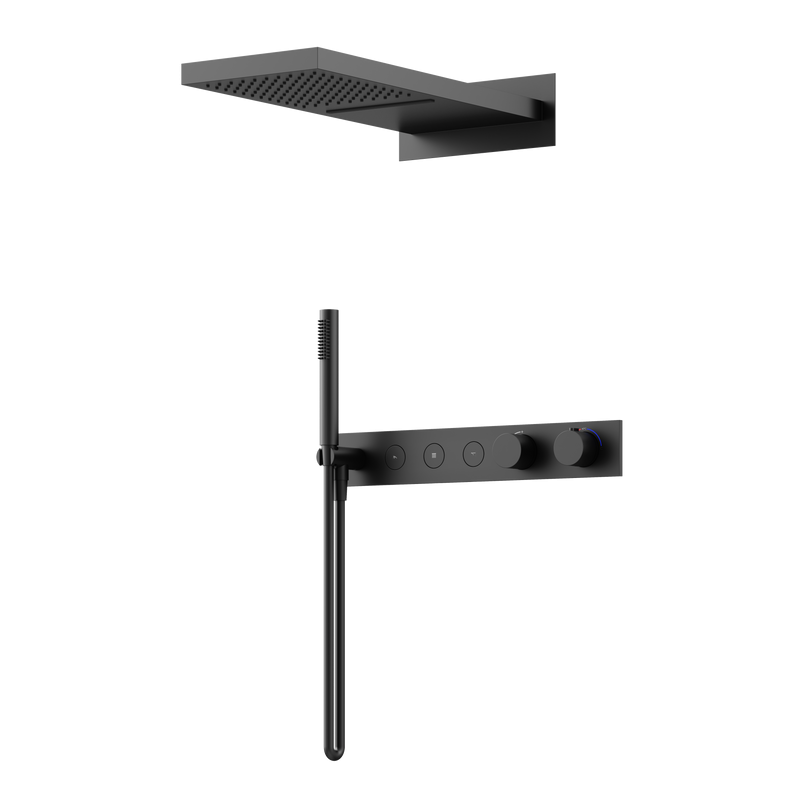 Душевой комплект Sancos Linn SC9023MB С ВНУТРЕННЕЙ ЧАСТЬЮ, черный матовый