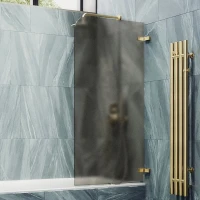 Шторка на ванну Maybahglass MGV-647-3 40 см, профиль золото, стекло бронза матовое
