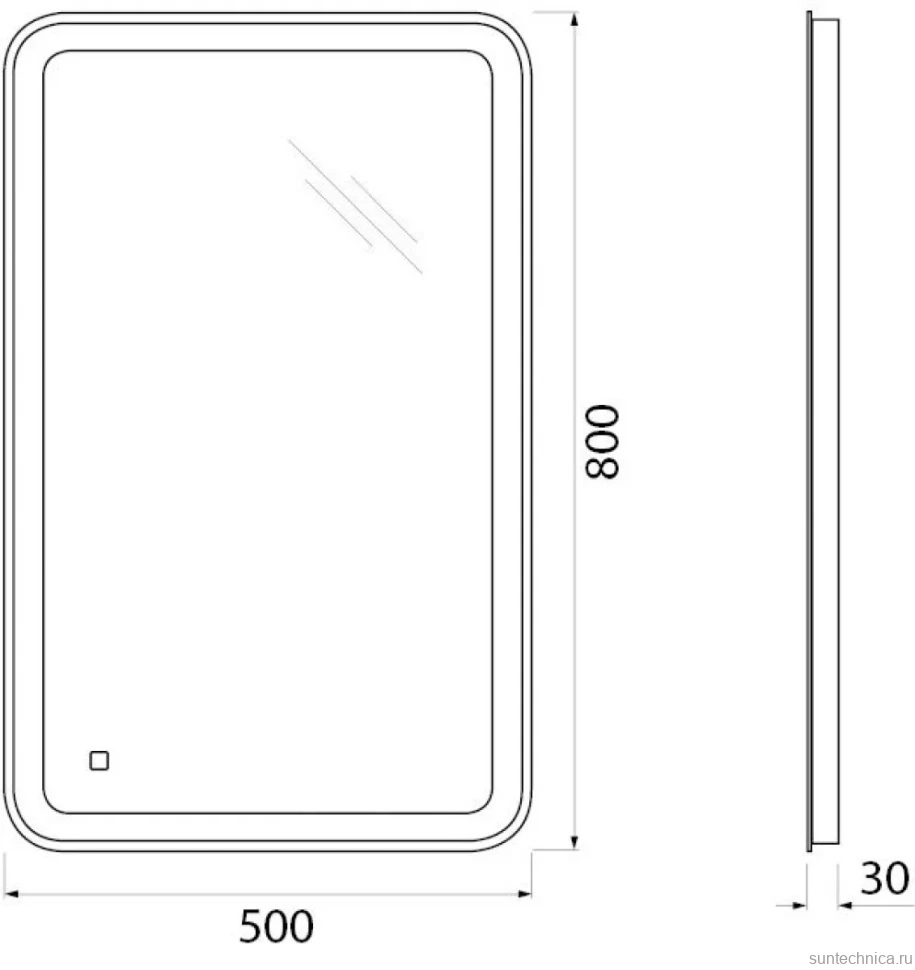 Зеркало BelBagno SPC-MAR-500-800-LED-TCH