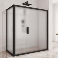 Душевой уголок Kubele DE019 R3-MAT-BLMT 140х80 см, профиль матовый черный
