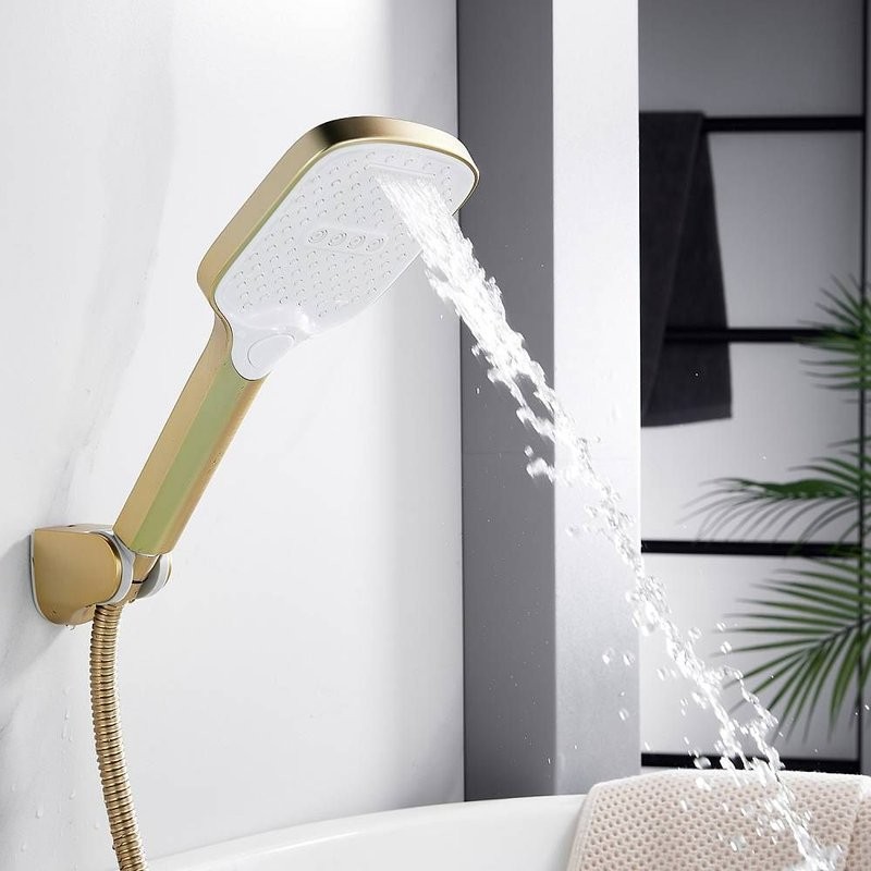 Смеситель для ванны с изливом и душевой лейкой Shevanik S4002G, золотой сатин