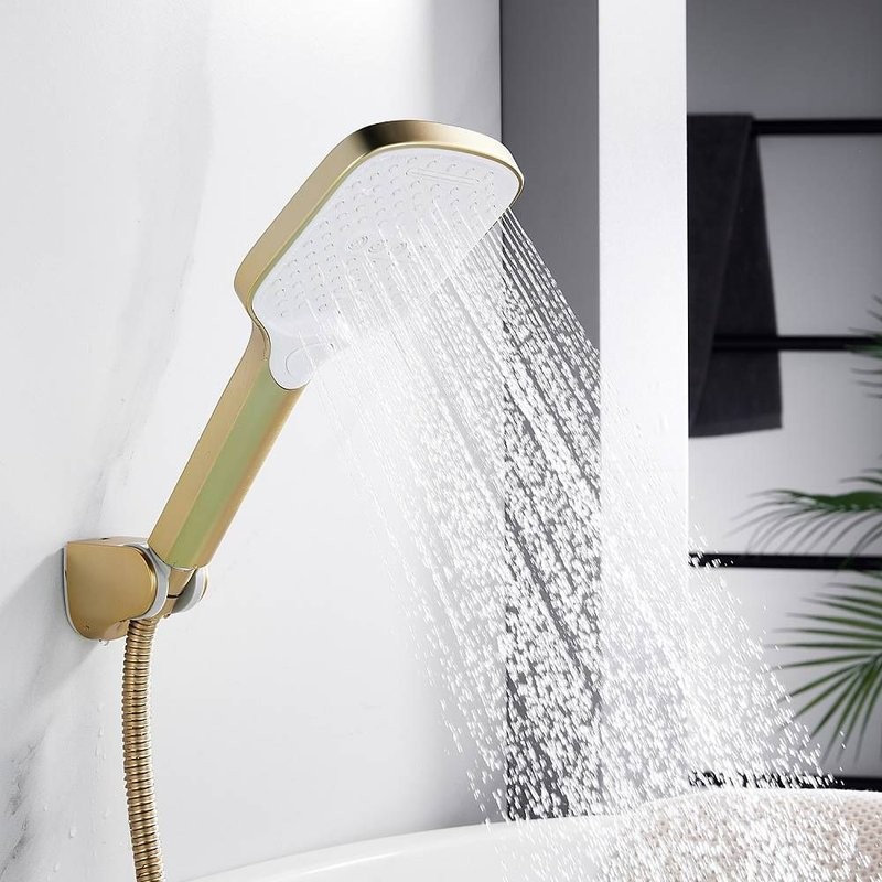 Смеситель для ванны с изливом и душевой лейкой Shevanik S4002G, золотой сатин