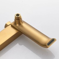 Смеситель для ванны с изливом и душевой лейкой Shevanik S4002G, золотой сатин