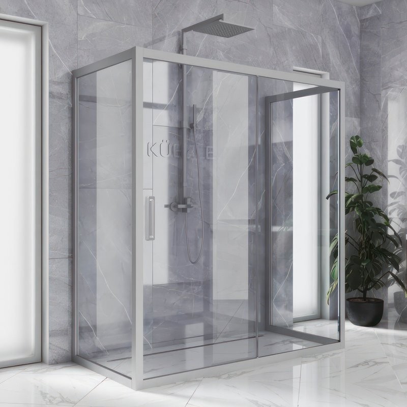 Душевой уголок Kubele DE019 R2U-CLN-MT 120х100 см, профиль матовый хром
