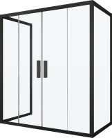Душевой уголок Kubele DE019 R4U-CLN-BLMT 140х90 см, профиль матовый черный