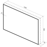 Зеркало Wellsee 7 Rays’ Spectrum 120х80 с подсветкой, черное