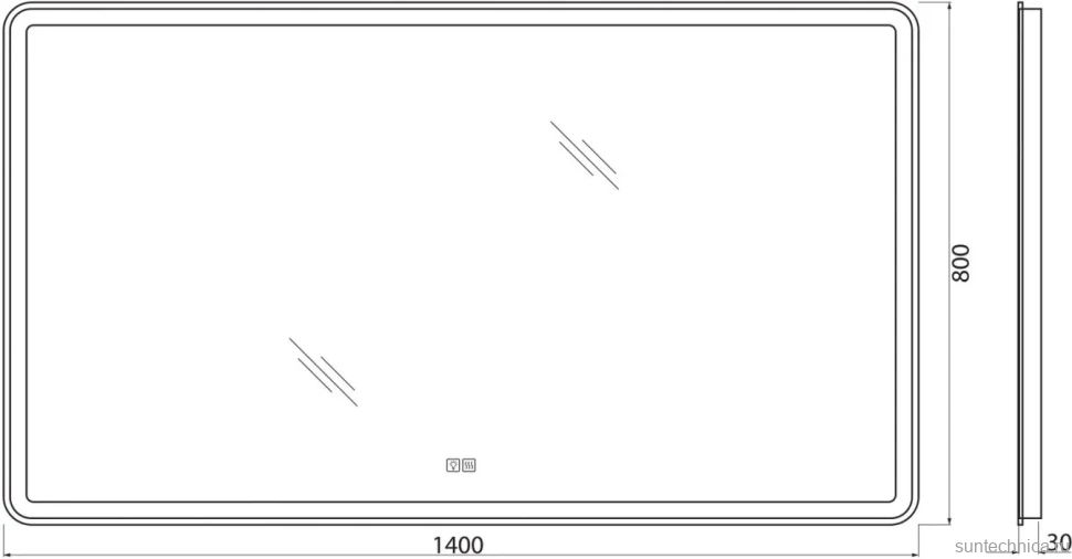 Зеркало BelBagno SPC-MAR-1400-800-LED-TCH-WARM с подсветкой