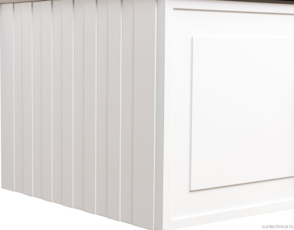 Тумба с раковиной La Fenice Cubo 90 подвесная, bianco, ручка хром, столешница белый мрамор, раковина матовая белая