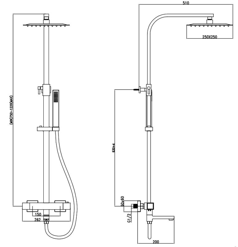 Душевая стойка SantiLine SL-9010 хром
