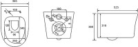 Комплект Унитаз подвесной AQUATEK Ника AQ2009-00 безободковый, с микролифтом + Инсталляция Standard INS-0000012 + Комплект креплений KKI-0000002 + Кнопка KDI-0000020 черный матовый