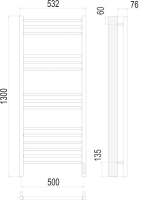 Полотенцесушитель электрический Terminus Аврора П15 50x130 Полотенцесушитель электрический Terminus Аврора П15 50x130
