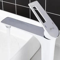 Смеситель для раковины Frap H52 F1052-54 белый, хром Смеситель для раковины Frap H52 F1052-54 белый, хром