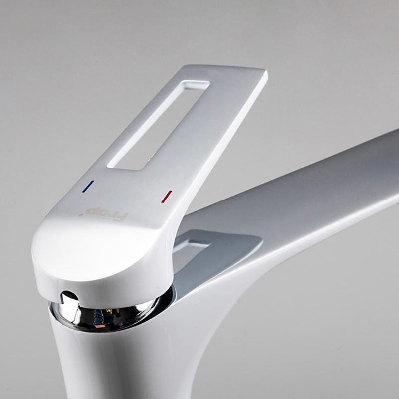 Смеситель для раковины Frap H52 F1052-54 белый, хром