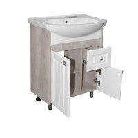 Тумба для ванной "ВЕРСАЛЬ-55" белое дерево под раковину Элеганс-55 (Rosa) (ПВХ)