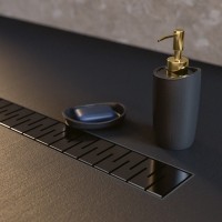 Душевой трап (лоток) MCH Chudej Medium CH850MC 85 см, решетка матовая черная, с сифоном