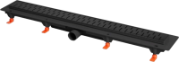 Душевой трап (лоток) MCH Chudej Medium CH850MC 85 см, решетка матовая черная, с сифоном