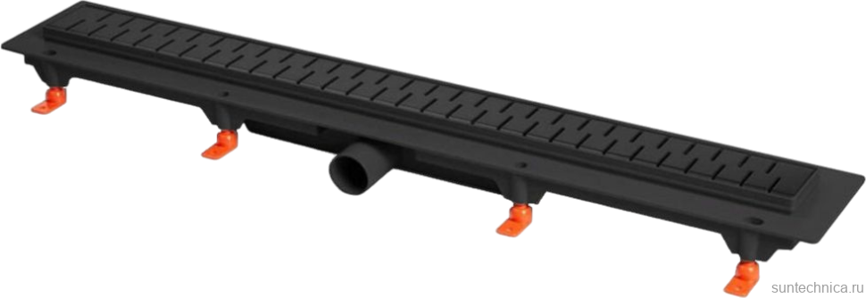Душевой трап (лоток) MCH Chudej Medium CH850MC 85 см, решетка матовая черная, с сифоном