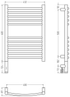 Полотенцесушитель электрический Сунержа Богема 3.1 32-6002-6040 70x45 см, подключение слева, золотой шелк, лесенка