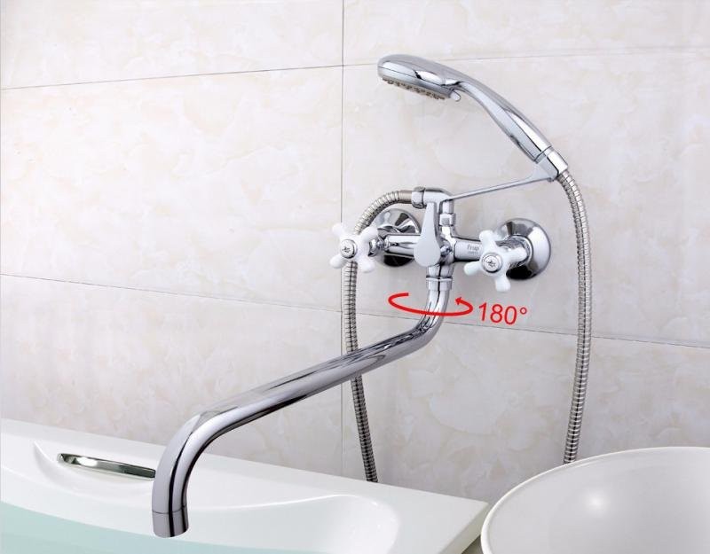 Смеситель с длинным изливом для ванны Frap H18 F2618 хром