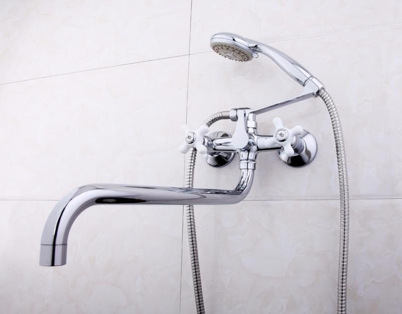 Смеситель с длинным изливом для ванны Frap H18 F2618 хром