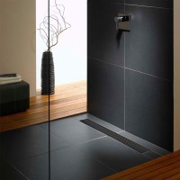 Душевой трап (лоток) MCH Chudej Medium CH750MC 75 см, решетка матовая черная, с сифоном