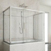Шторка на ванну Kubele DE019 P3U-CLN-CH, 170х80 см, профиль хром