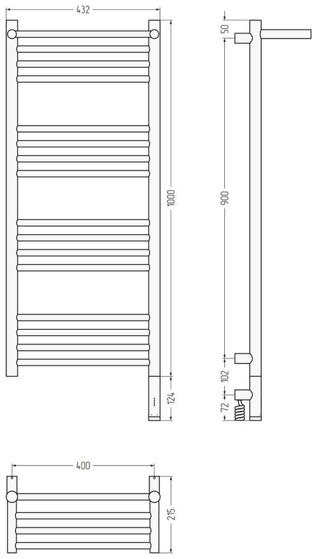 Полотенцесушитель электрический Сунержа Богема 3.1 31-6007-1040 110x45 см, подключение справа, матовый черный, лесенка, с полкой