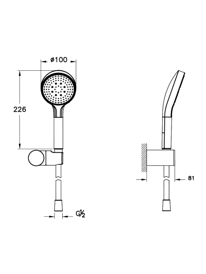 Душевой гарнитур VitrA Base Round A45907EXP хром