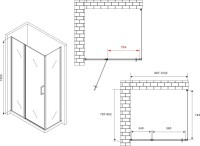 Душевой уголок Abber Sonnenstrand AG04100S-S80 80x100, профиль хром, стекло прозрачное