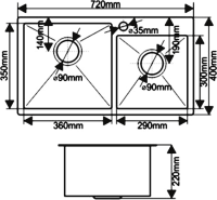 Мойка кухонная Melana S7240HB графит