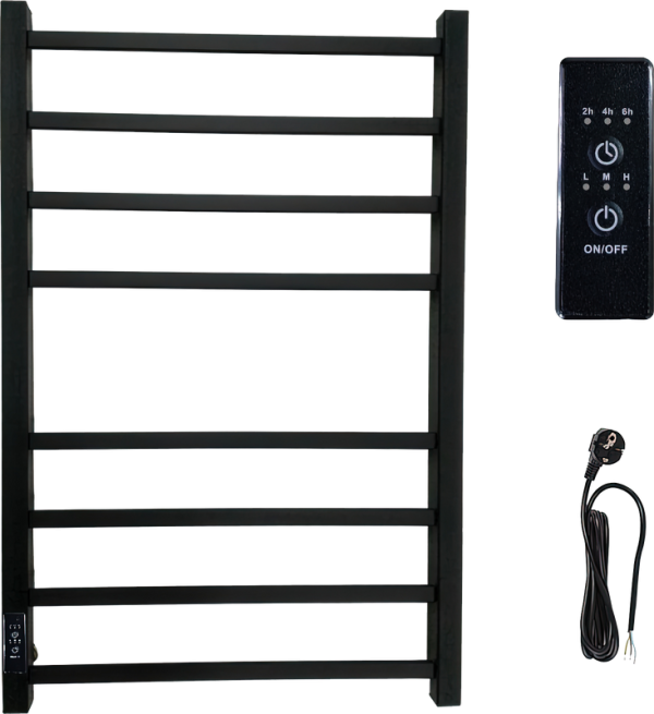 Полотенцесушитель электрический Маргроид Вид 81-10 профильный 80x50 L черный матовый