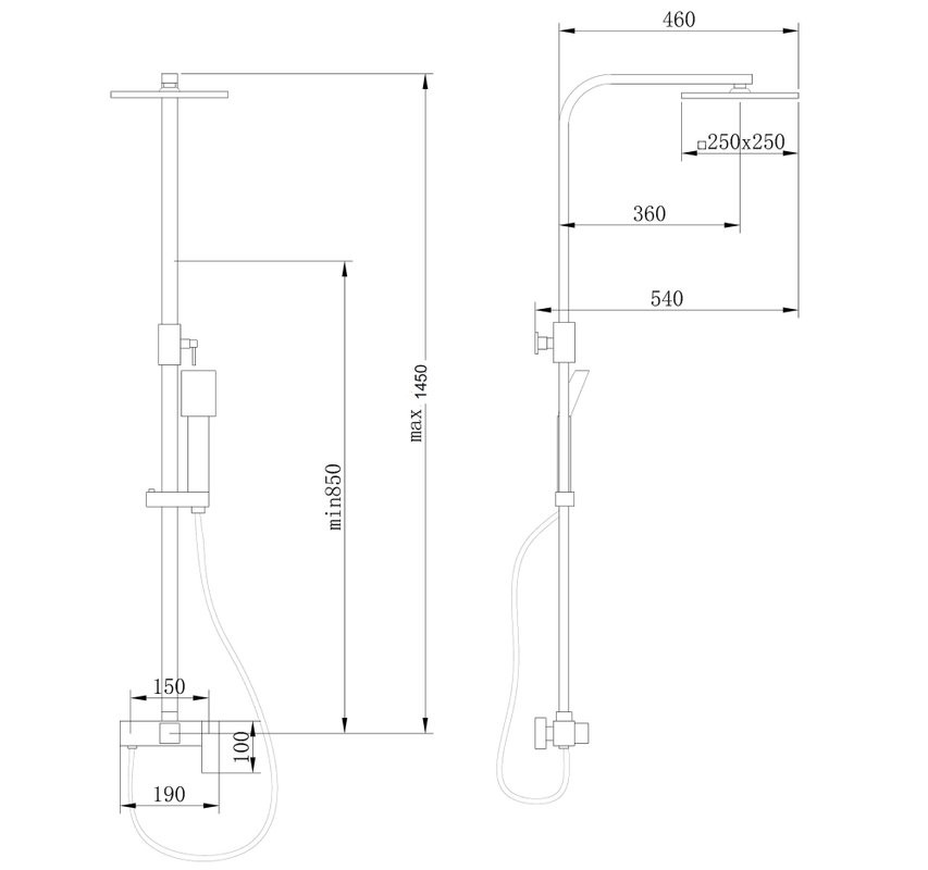 Душевая стойка Abber Daheim AF8220L хром