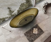 Акриловая ванна Abber Kristall AT9702 Vesuvian 180x85 см, отдельностоящая, оливковая, овальная, с донным клапаном