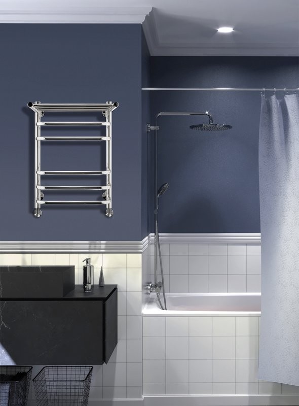 Полотенцесушитель водяной Indigo Brace LBCW60-40P с полкой, серебристый