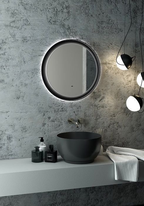 Зеркало круглое Art&Max Napoli 60 черное