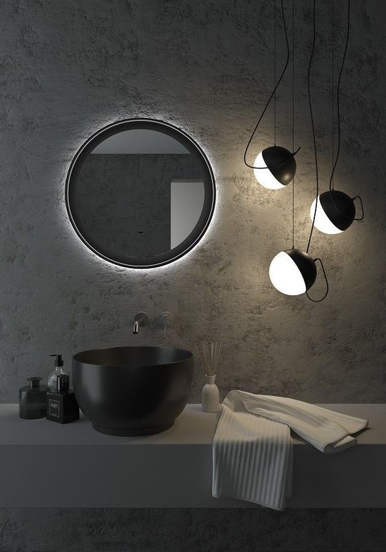 Зеркало круглое Art&Max Napoli 60 черное