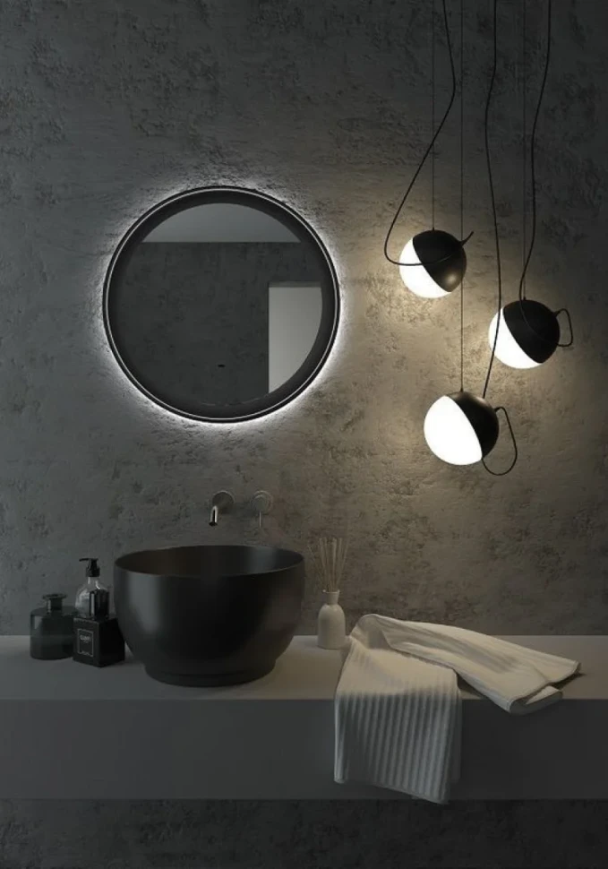Зеркало круглое Art&Max Napoli 60 черное