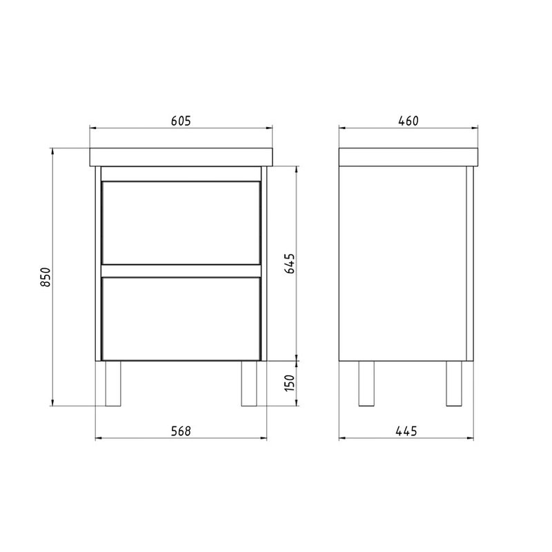 Тумба с раковиной Dreja Luxury Plus 60 серый базальт