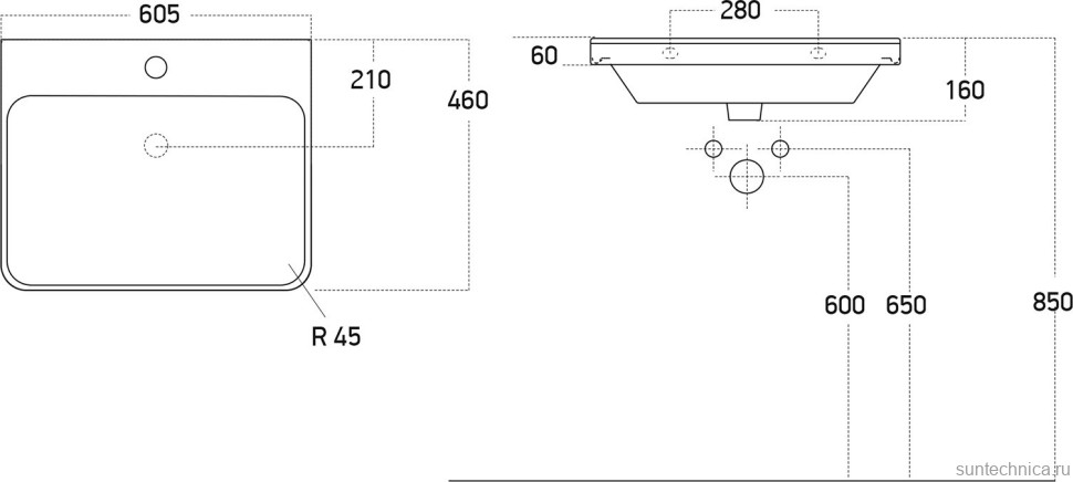 Тумба с раковиной Dreja Luxury Plus 60 серый базальт