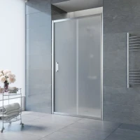 Душевая дверь в нишу Vegas Glass ZP Tur Novo 120 08 10 120 см, профиль глянцевый хром, стекло сатин