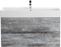 Тумба с раковиной Cezares Molveno 46 100 legno grigio, с раковиной Cezares CZR-MIL-100-LVB